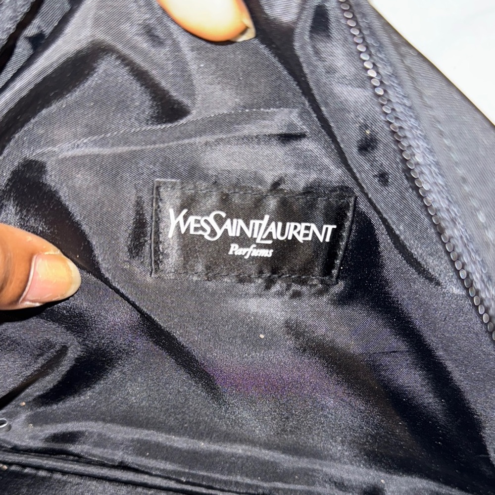 Authentic Yves Saint Laurent Black Cosmetic Bag with Embossed Logo - Picture 10 of 10